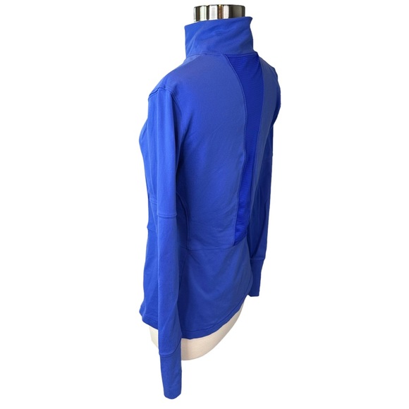 The North Face Zip Up Shirt Vapor Wick Mock Neck Stretch Pockets Blue Medium - Picture 8 of 11